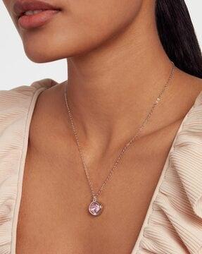 crastel crystal-studded rock necklace