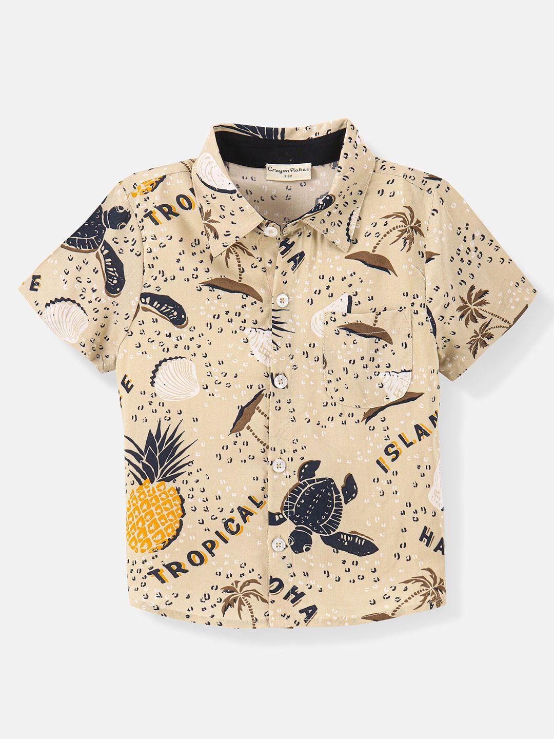 crayonflakes boys conversational printed casual shirt
