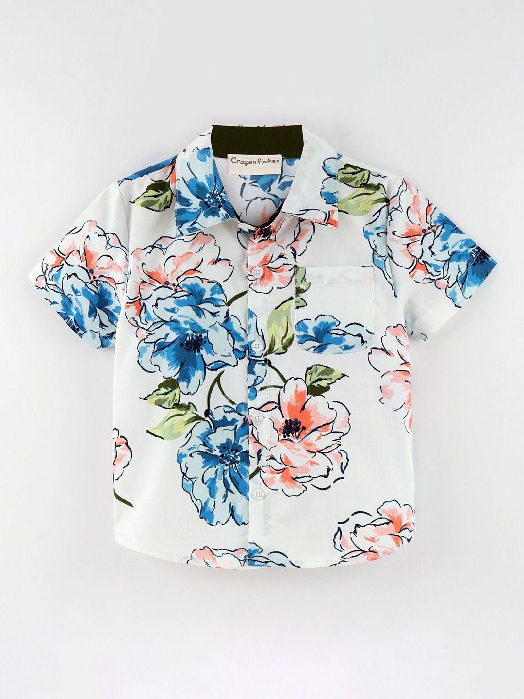 crayonflakes boys floral opaque printed casual shirt