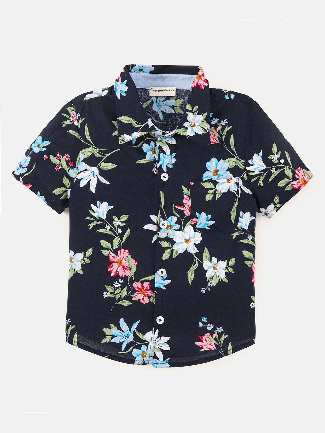 crayonflakes boys floral printed casual shirt