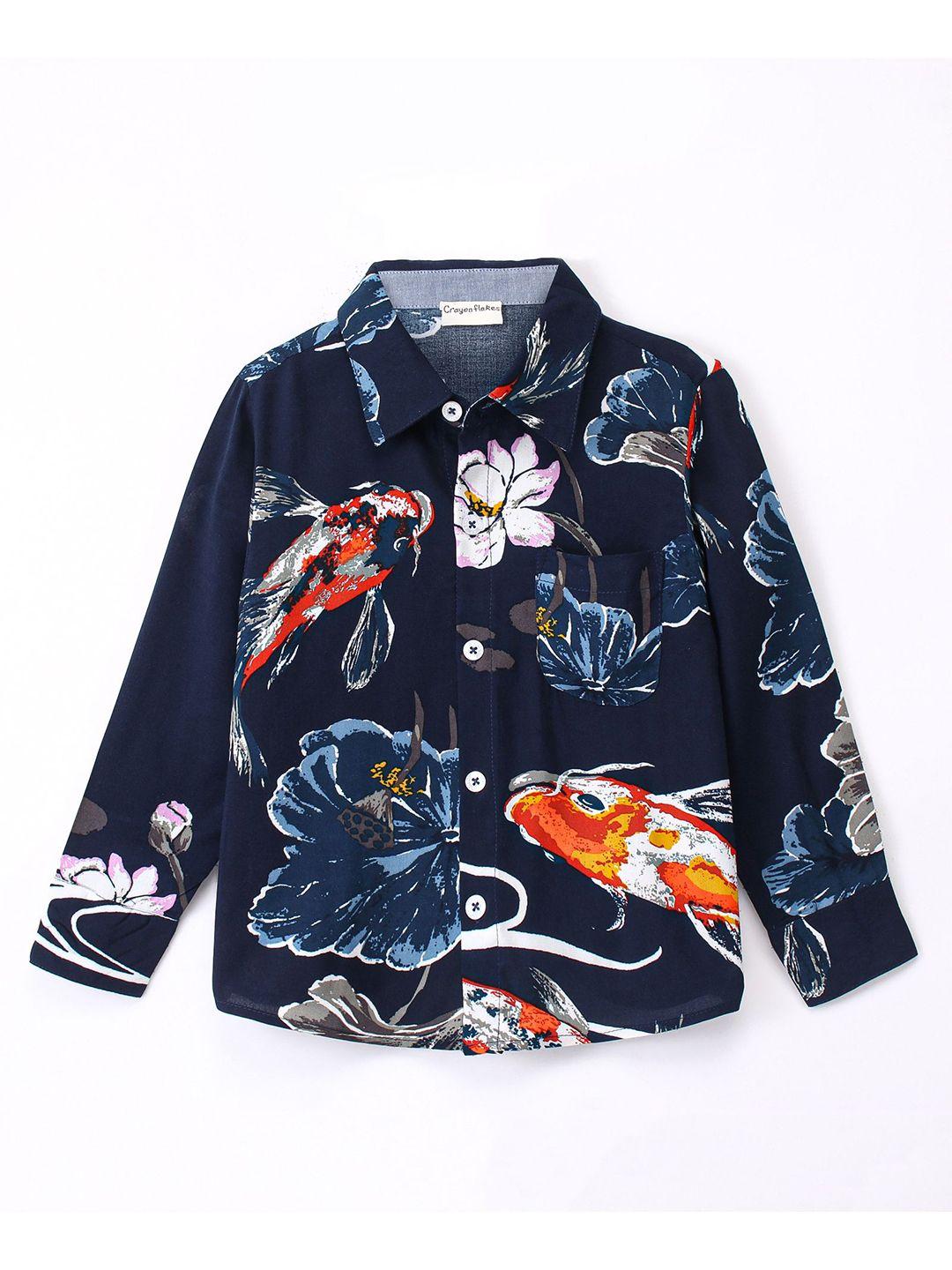 crayonflakes boys floral printed casual shirt