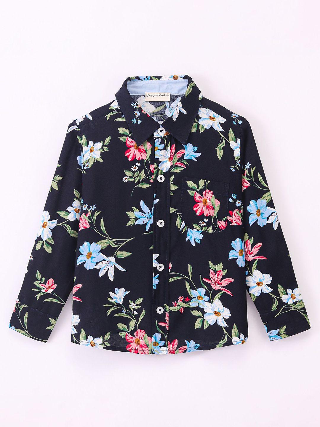 crayonflakes boys floral printed casual shirt