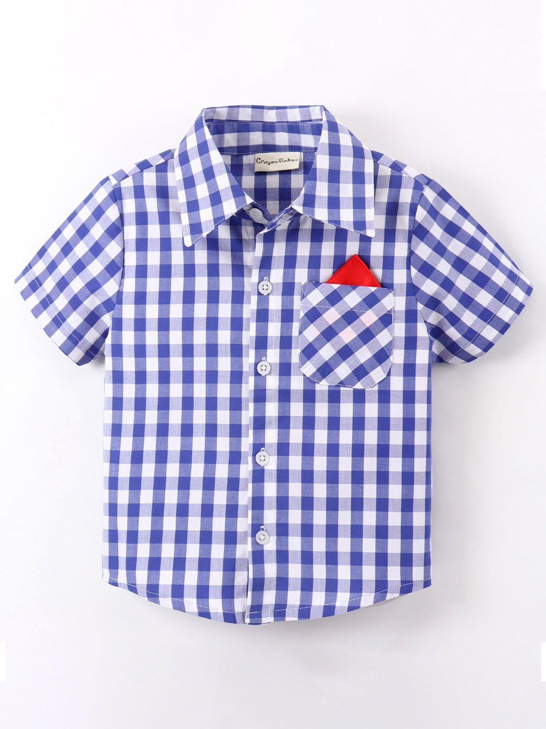 crayonflakes boys gingham checked cotton casual shirt