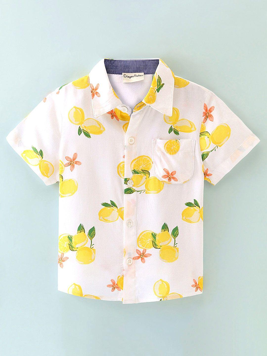 crayonflakes boys opaque printed casual shirt