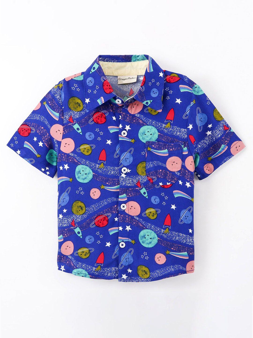 crayonflakes boys printed casual shirt
