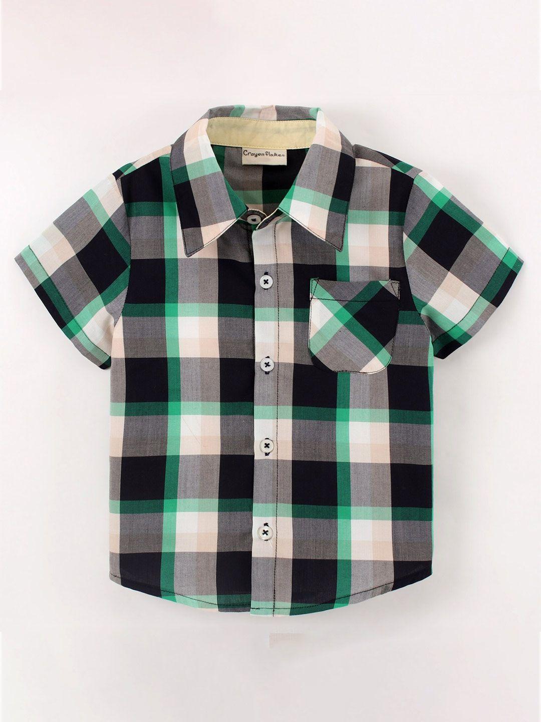 crayonflakes boys tartan checked cotton casual shirt