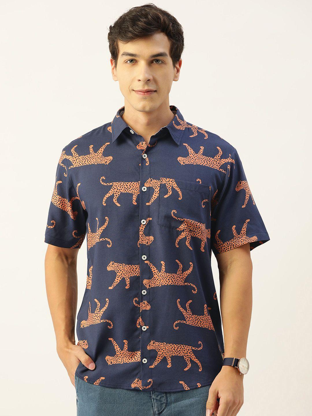 crayonflakes men comfort animal printed casual shirt