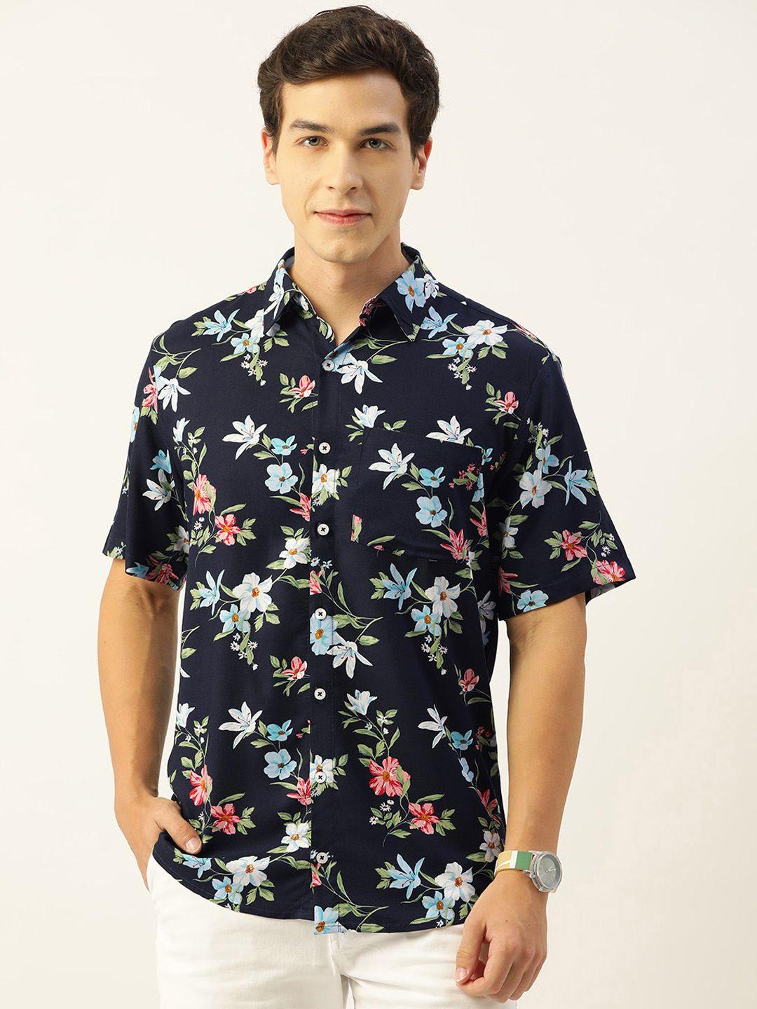 crayonflakes men comfort floral printed casual shirt