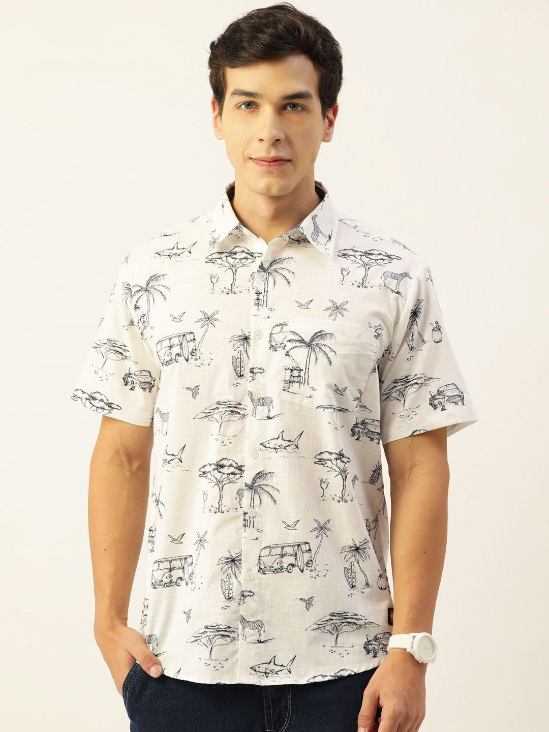 crayonflakes men comfort opaque printed casual shirt