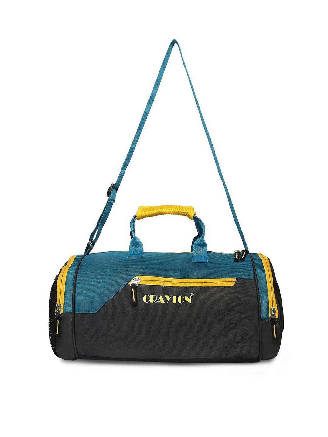 crayton black & blue colourblocked duffel bag