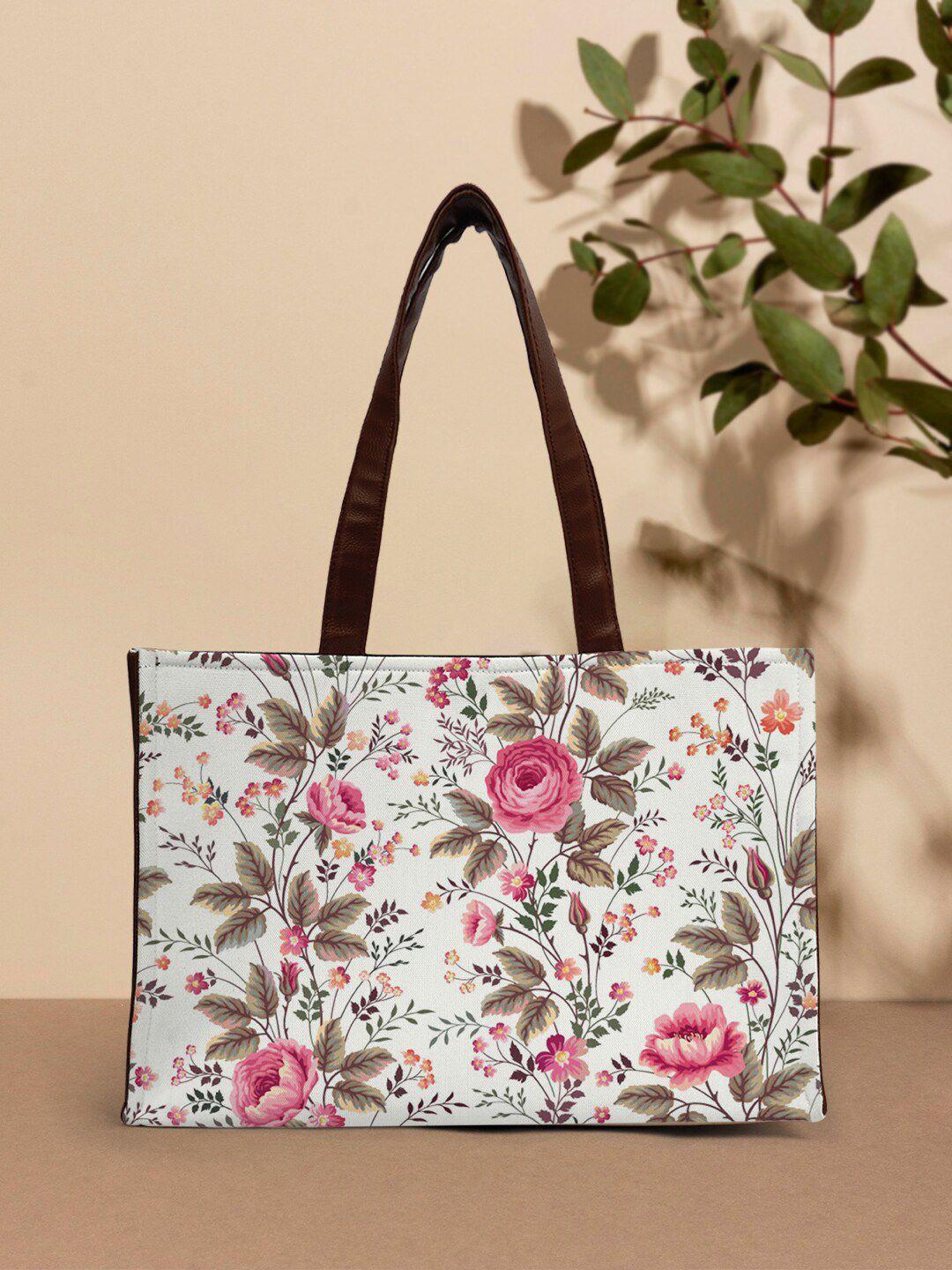 crazy corner floral printed structured tote bag