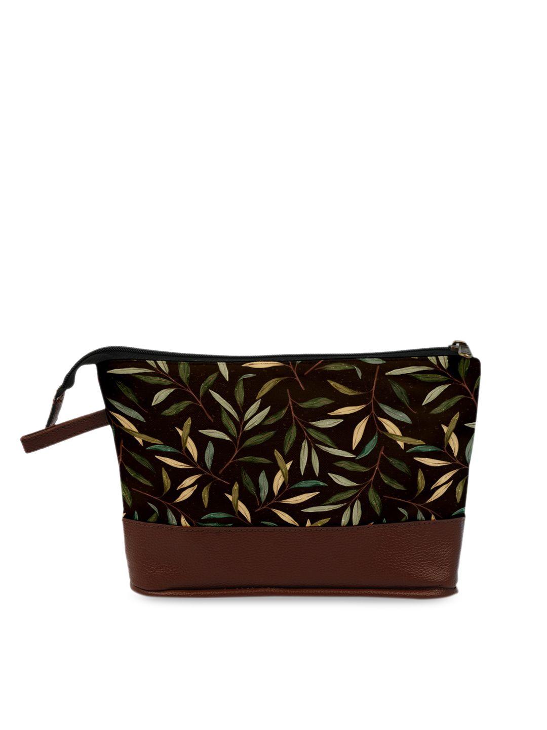 crazy corner brown & black printed pu travel pouch