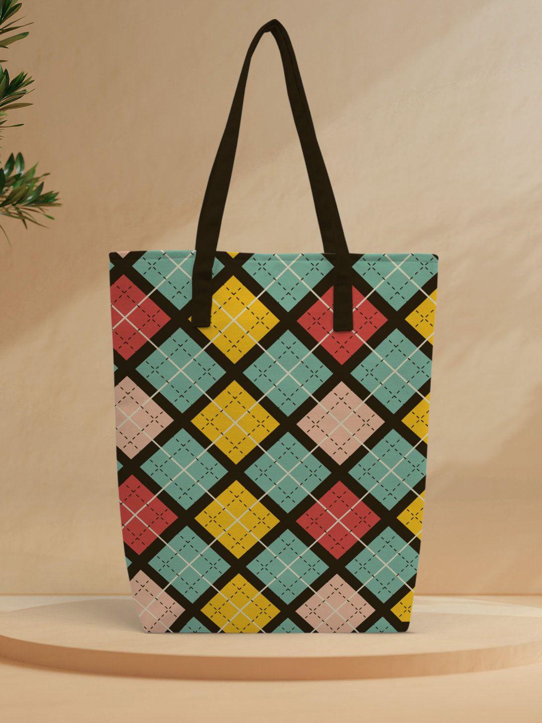 crazy corner checked oversized shopper tote bag