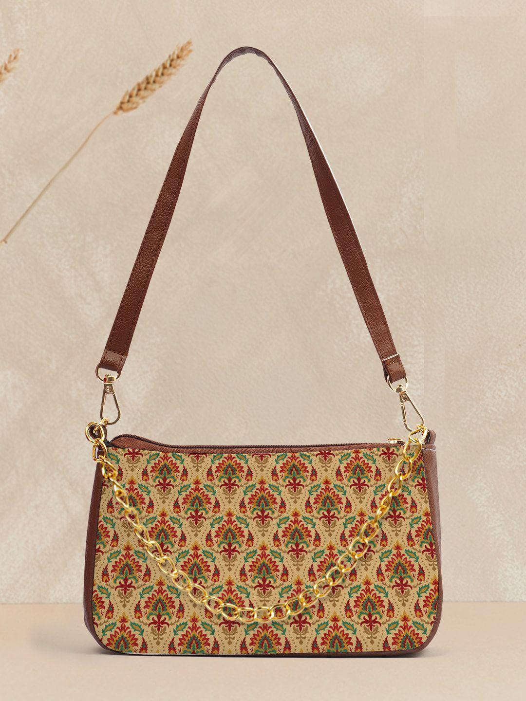 crazy corner ethnic motifs printed structured sling bag