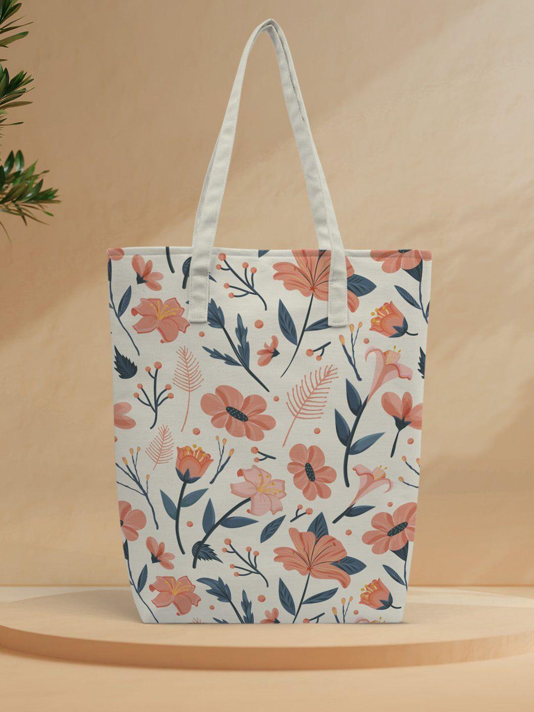 crazy corner floral printed canvas shopper tote bag
