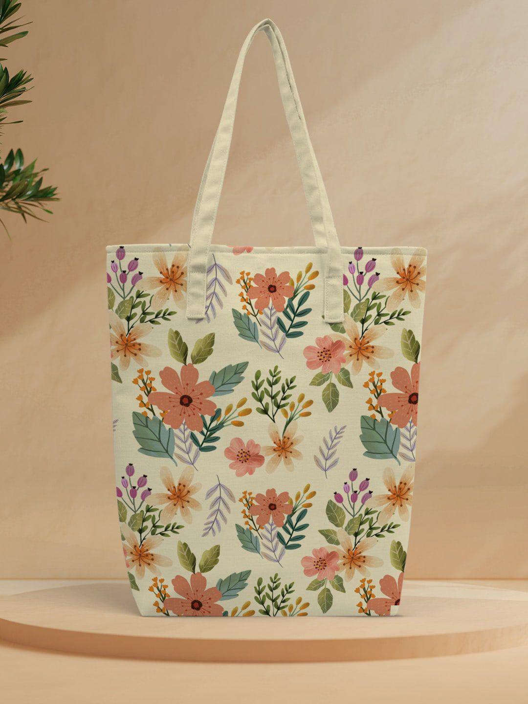 crazy corner floral printed shopper canvas tote bag