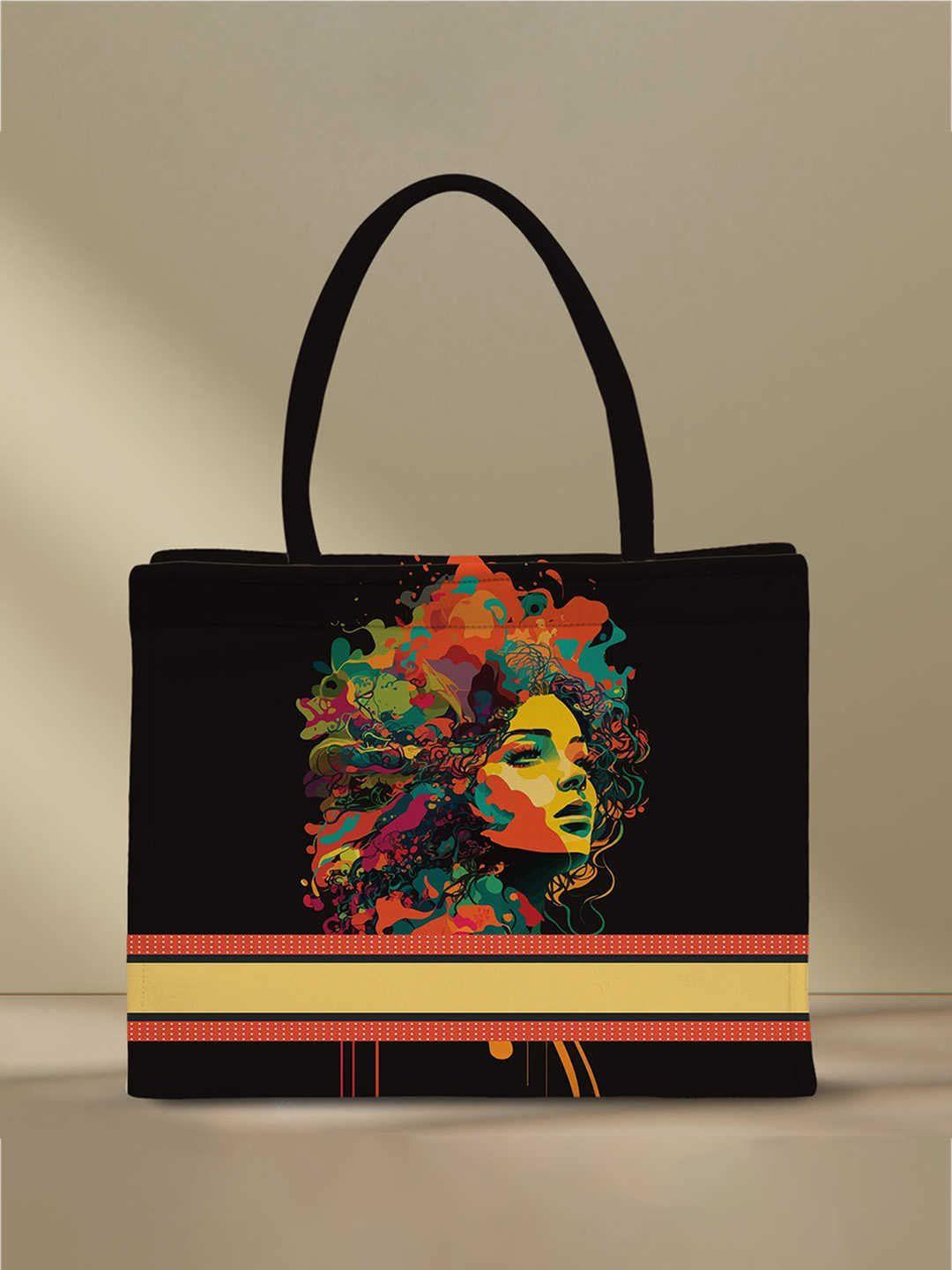 crazy corner graphic printed structured tote bag