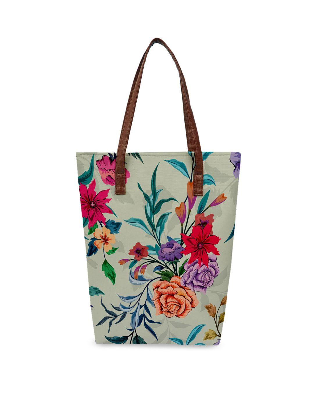 crazy corner multicoloured floral structured tote bag with applique