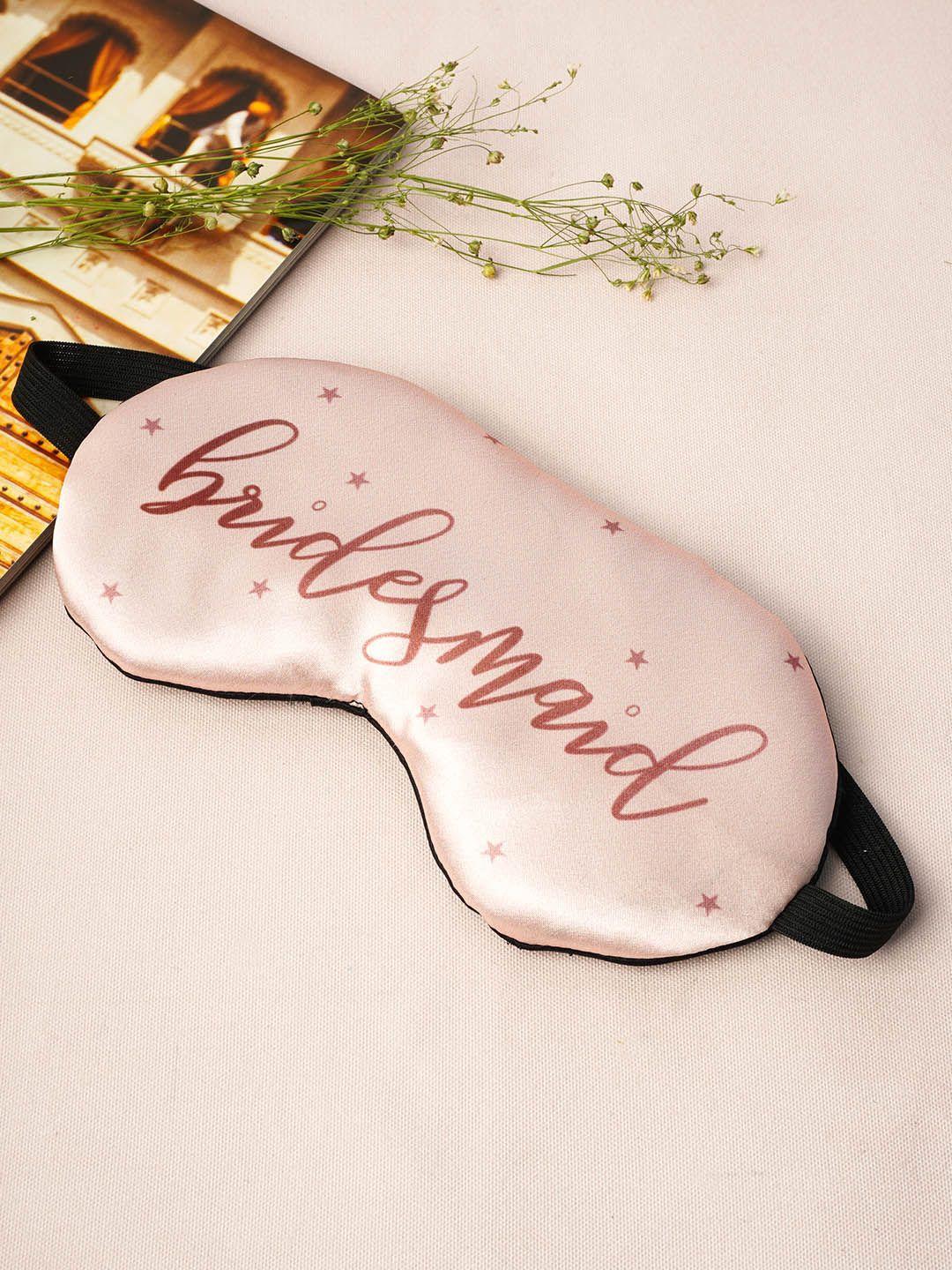 crazy corner peach typography printed eye mask