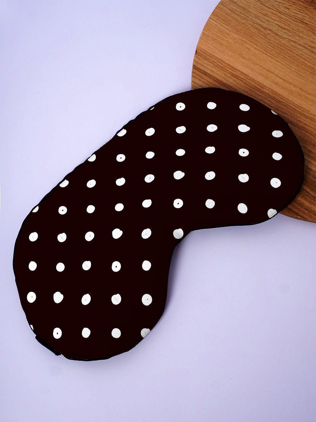 crazy corner polka dots printed black out fabric eye mask