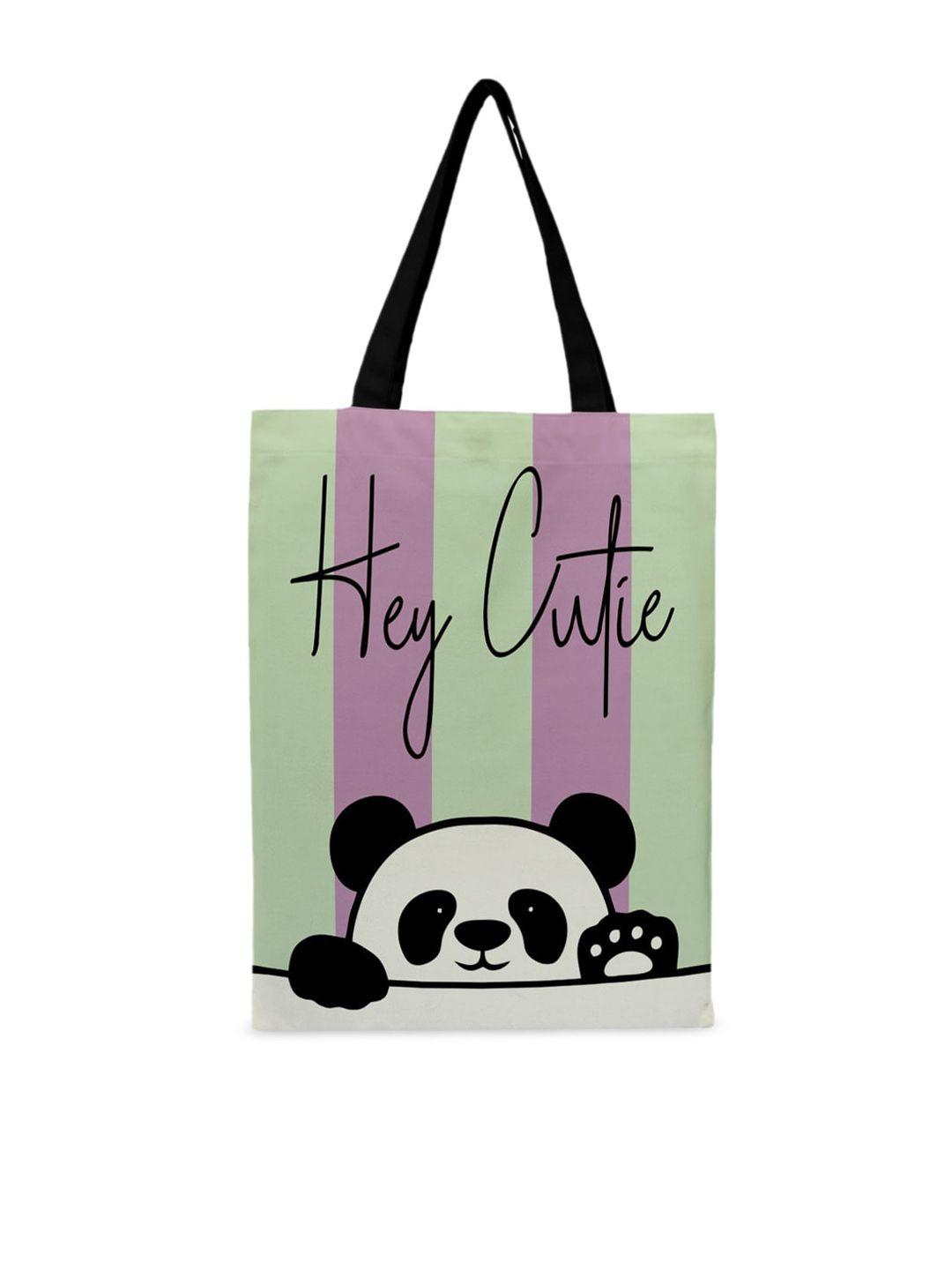 crazy corner purple & green printed shopper tote bag