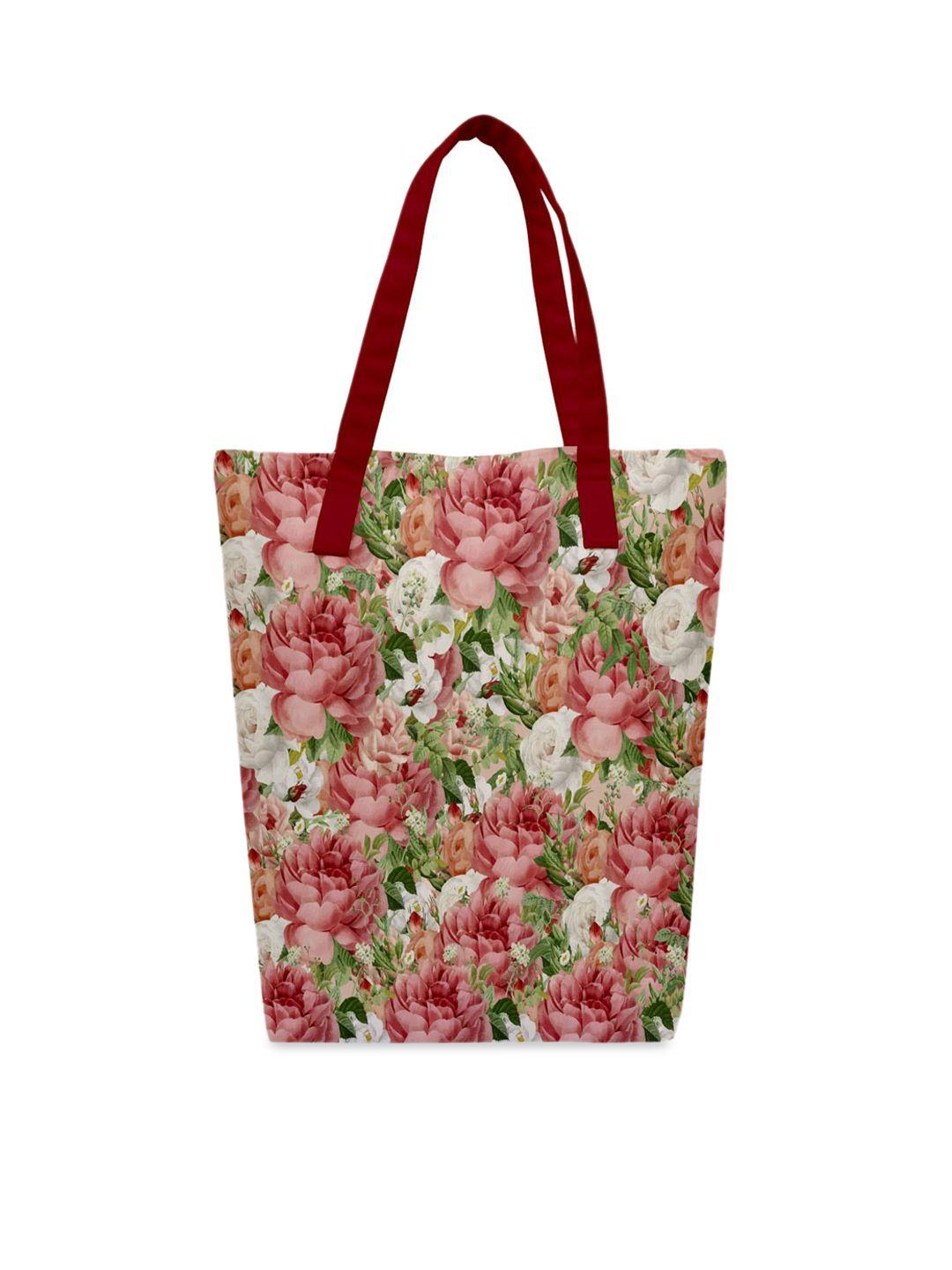 crazy corner red floral printed shopper tote bag