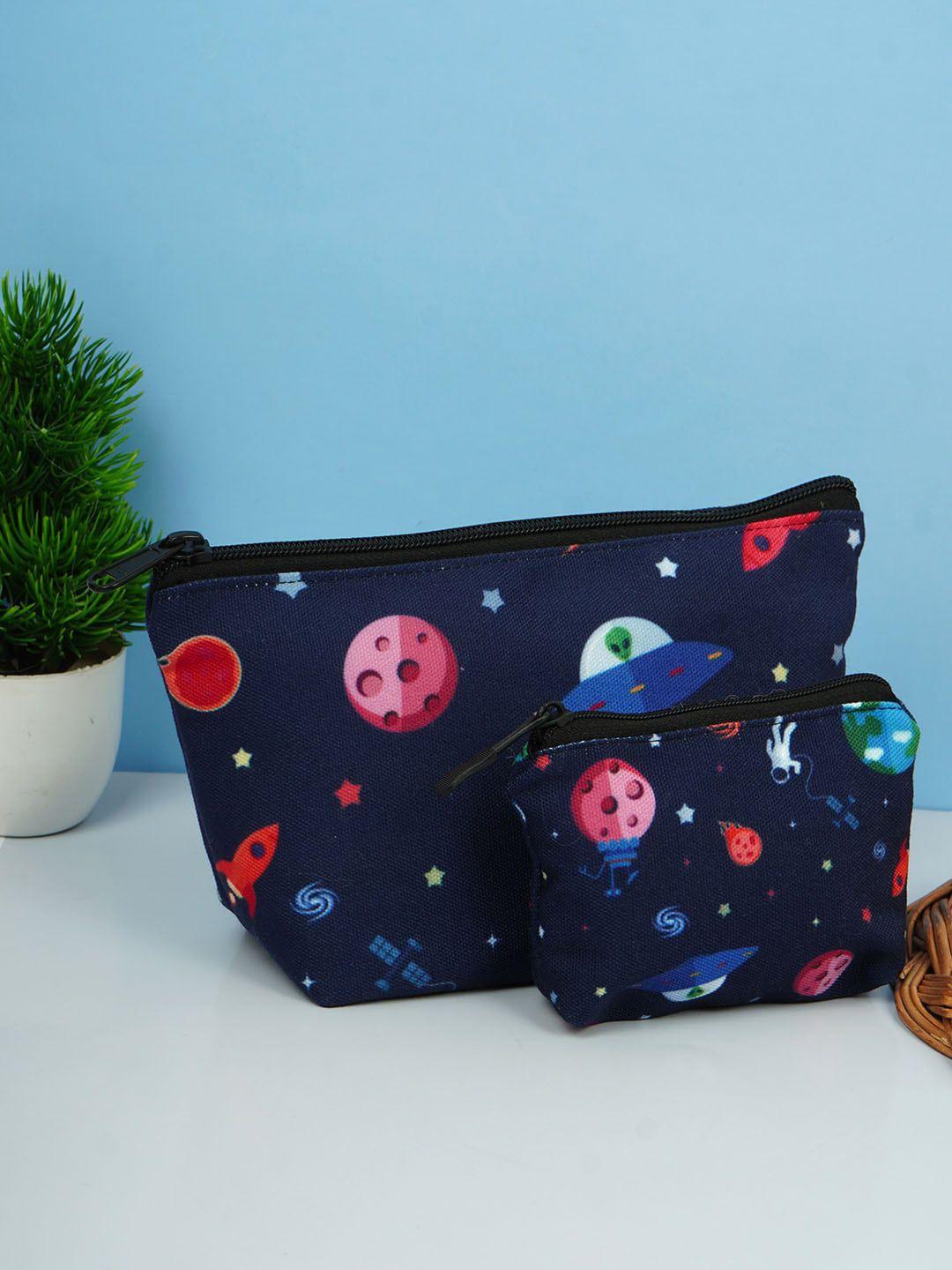 crazy corner set of 2 printed travel pouch