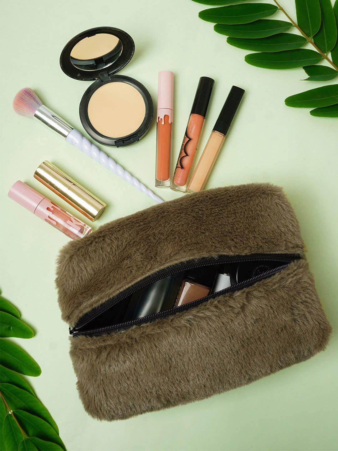 crazy corner textured cosmetic pouch