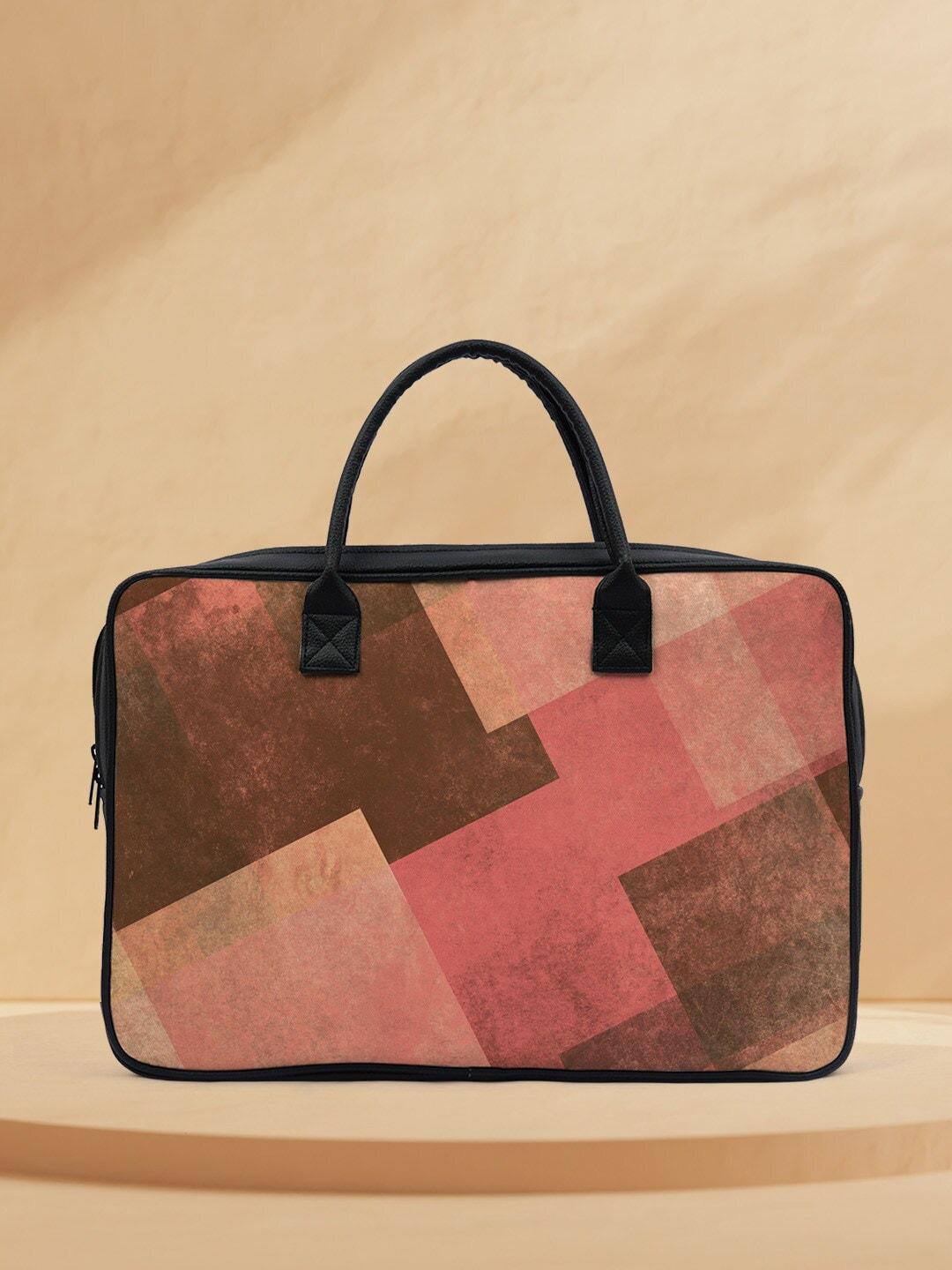 crazy corner unisex brown & pink printed laptop bag