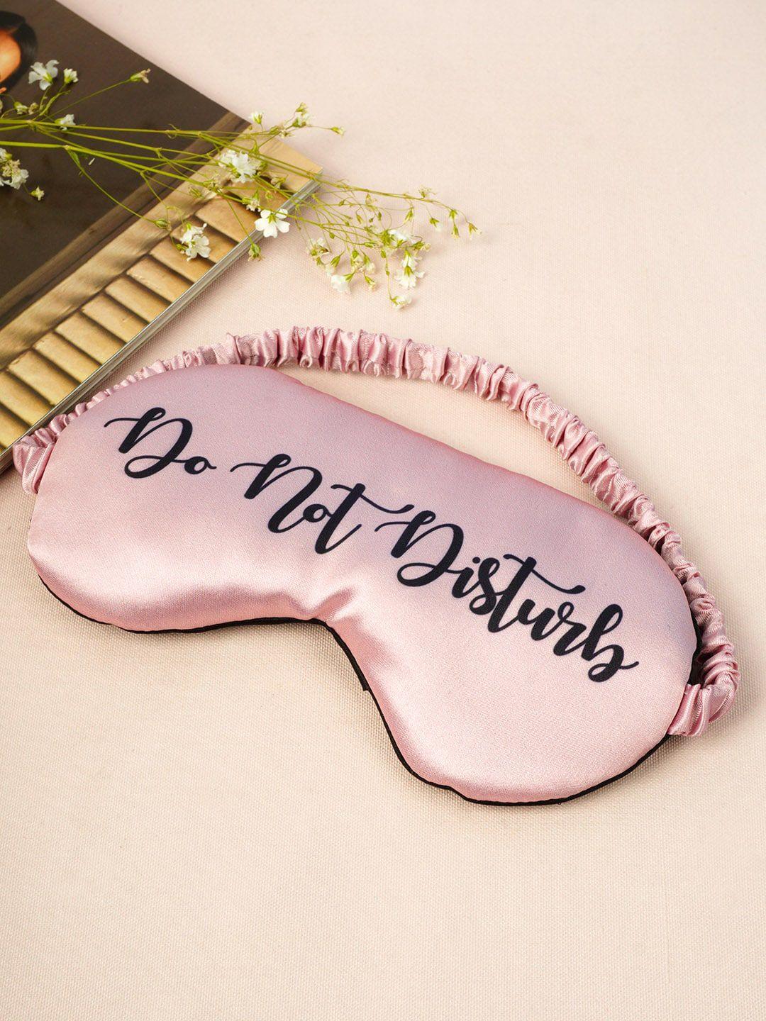 crazy corner unisex pink & black typography printed eye mask