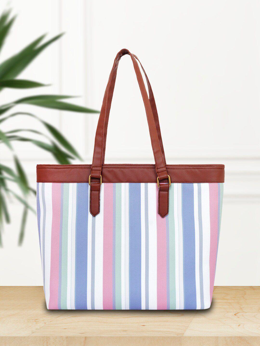 crazy corner women blue & white striped shoulder bag