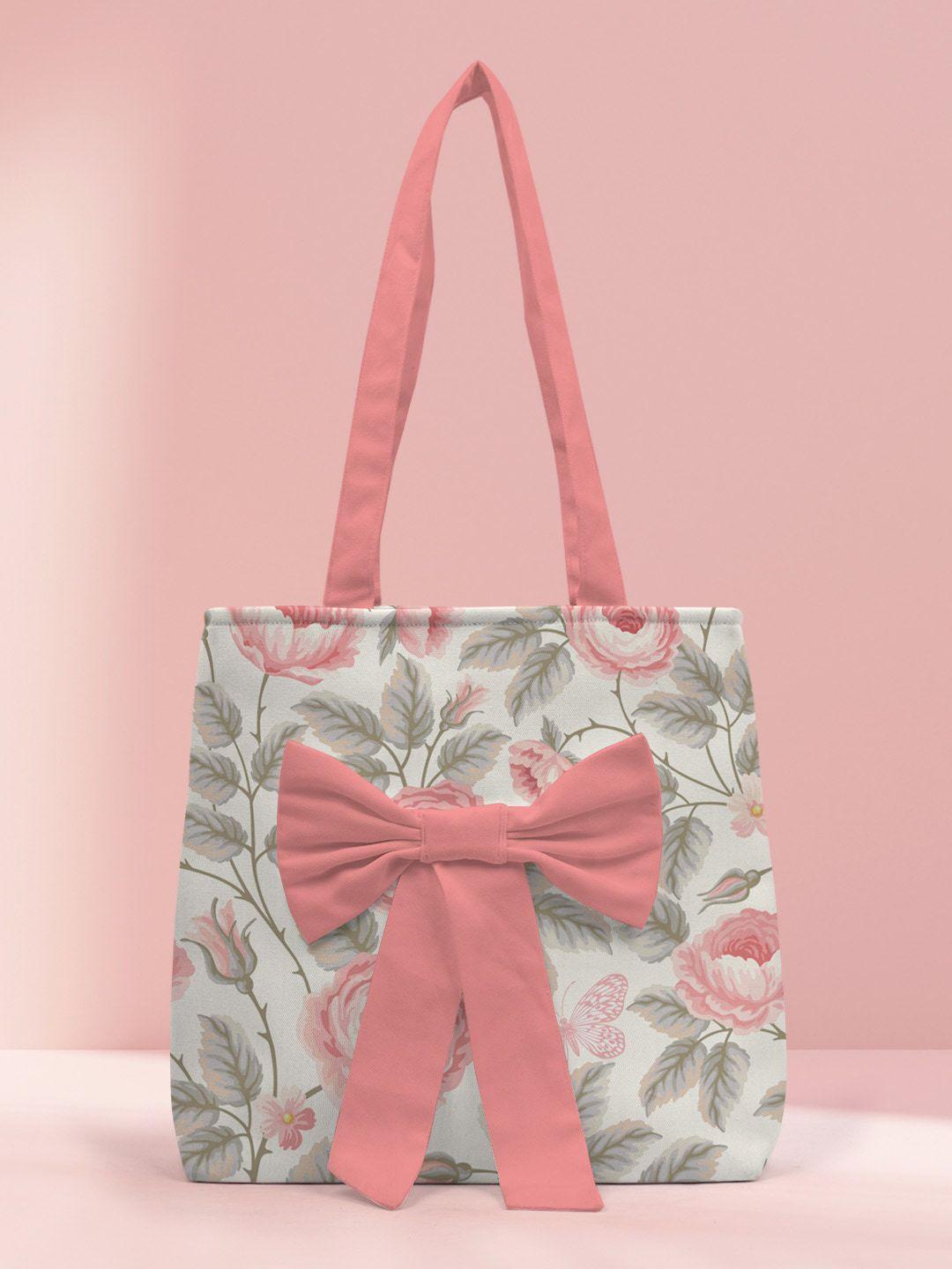 crazy corner women floral printed shopper tote bag with bow detail