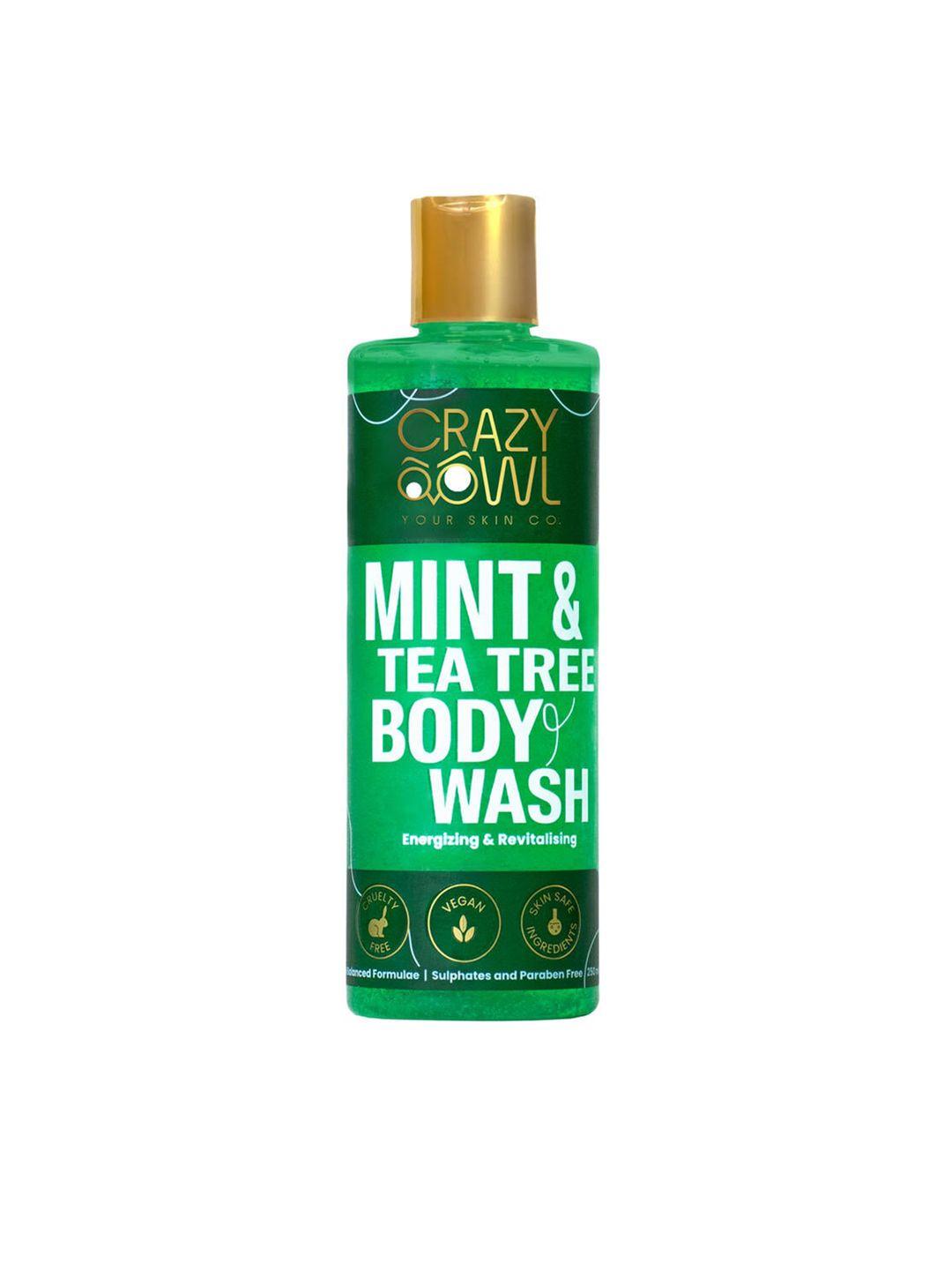 crazy owl mint & tea tree body wash for energizing & revitalising 250ml