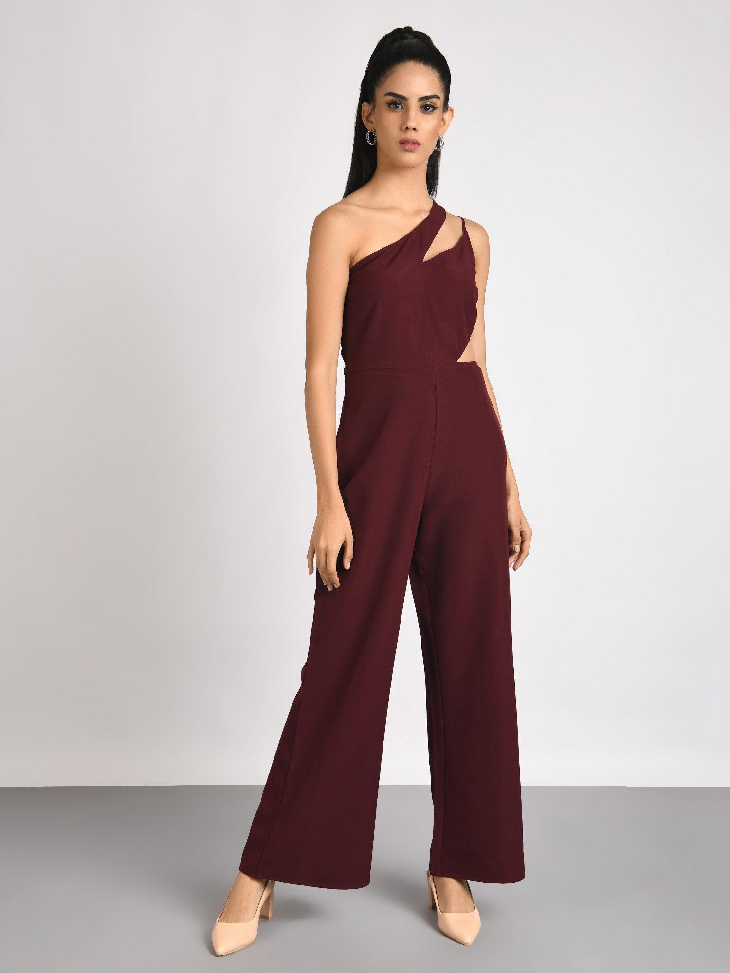 crazy wine jumpsuit