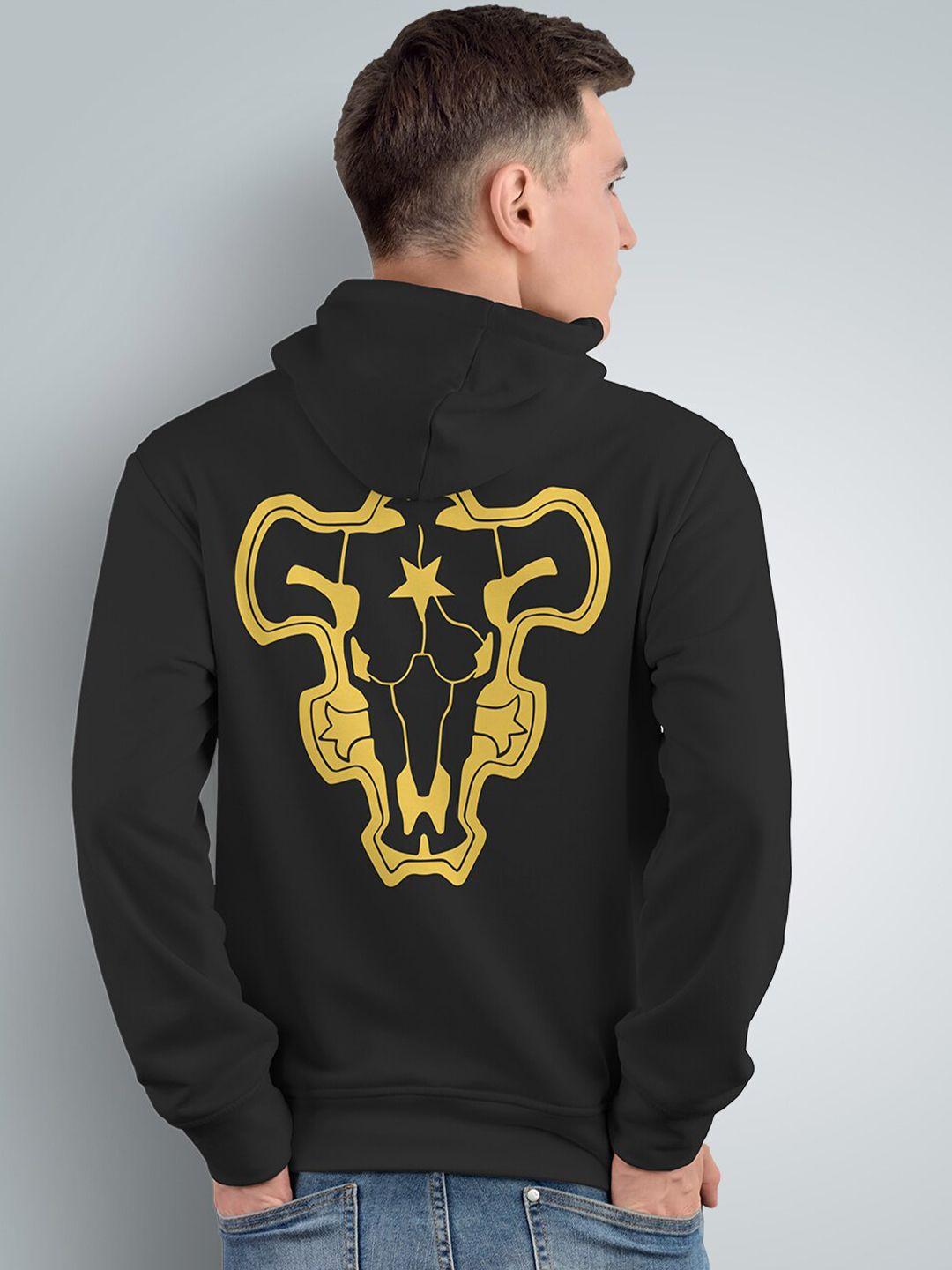 crazymonk black clover bulls printed hooded cotton pullover