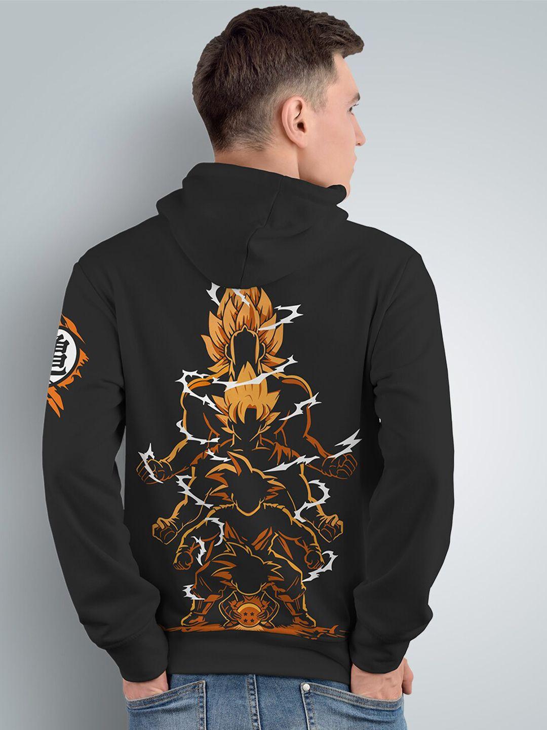 crazymonk evolution of goku printed hooded cotton pullover