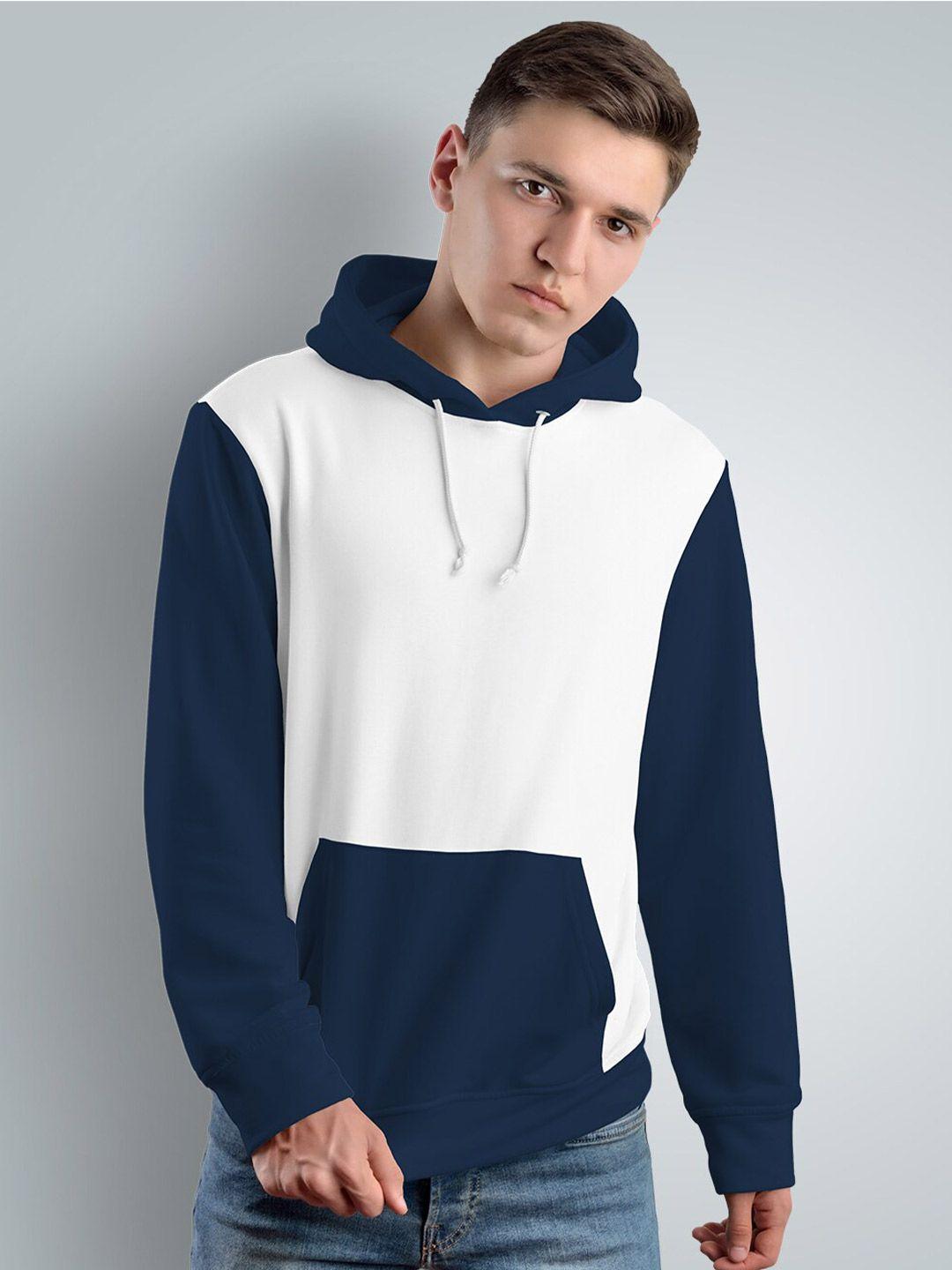 crazymonk colourblocked cotton hooded sweatshirt