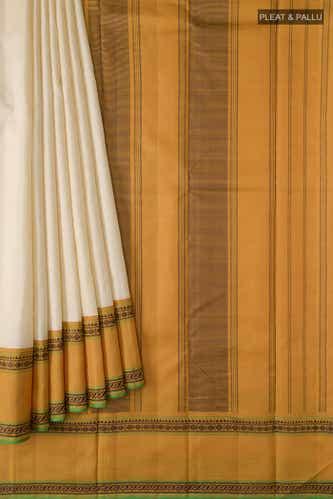 cream kanchipuram silk saree