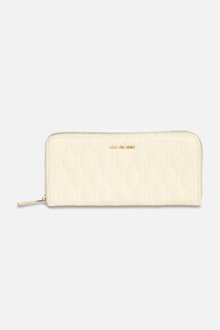 cream solid casual polyurethane women wallets