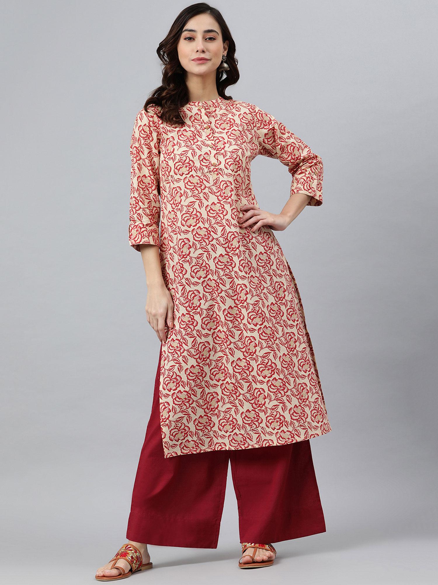 cream cotton kurta