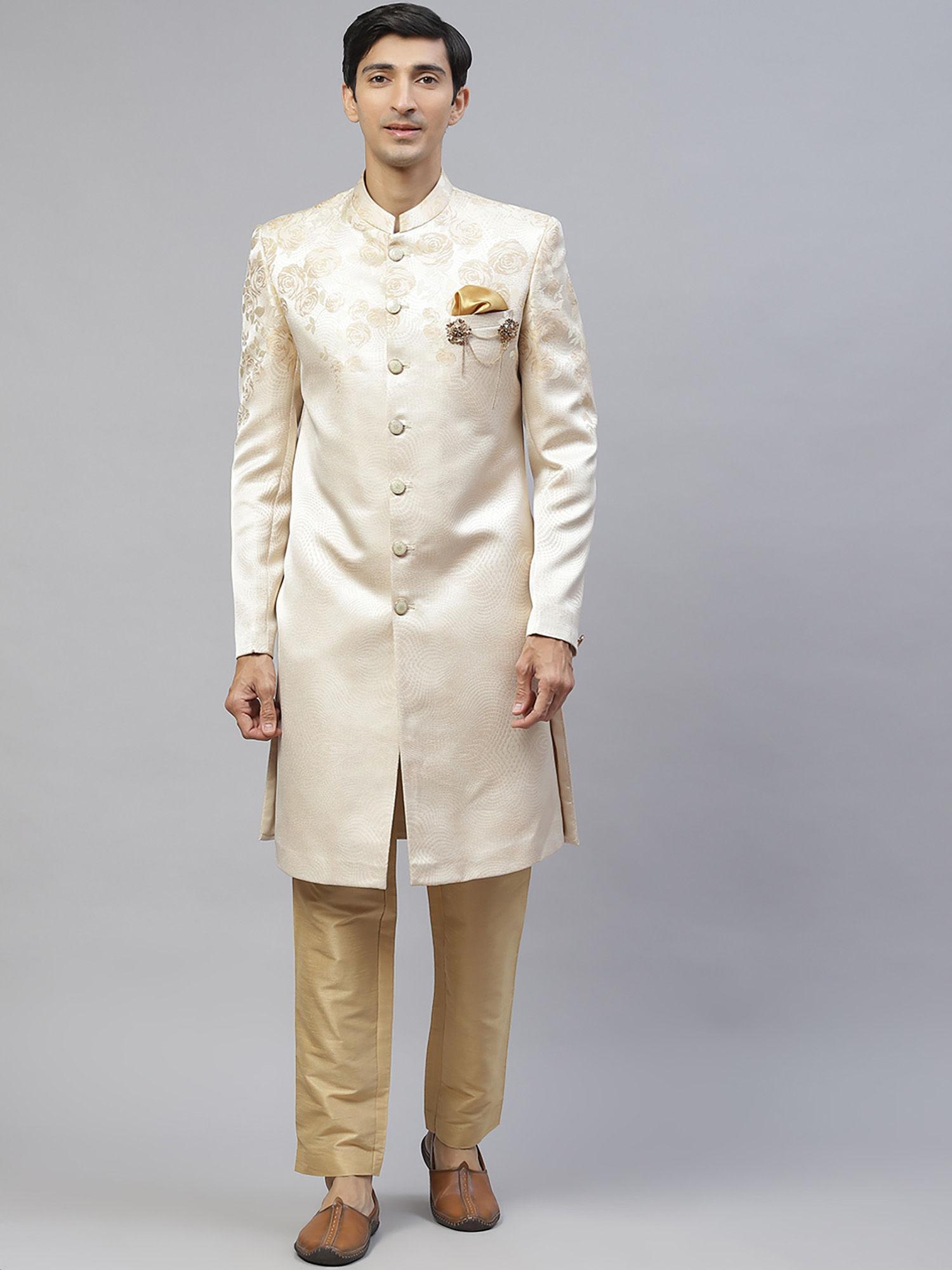 cream designer sherwani (set of 2)