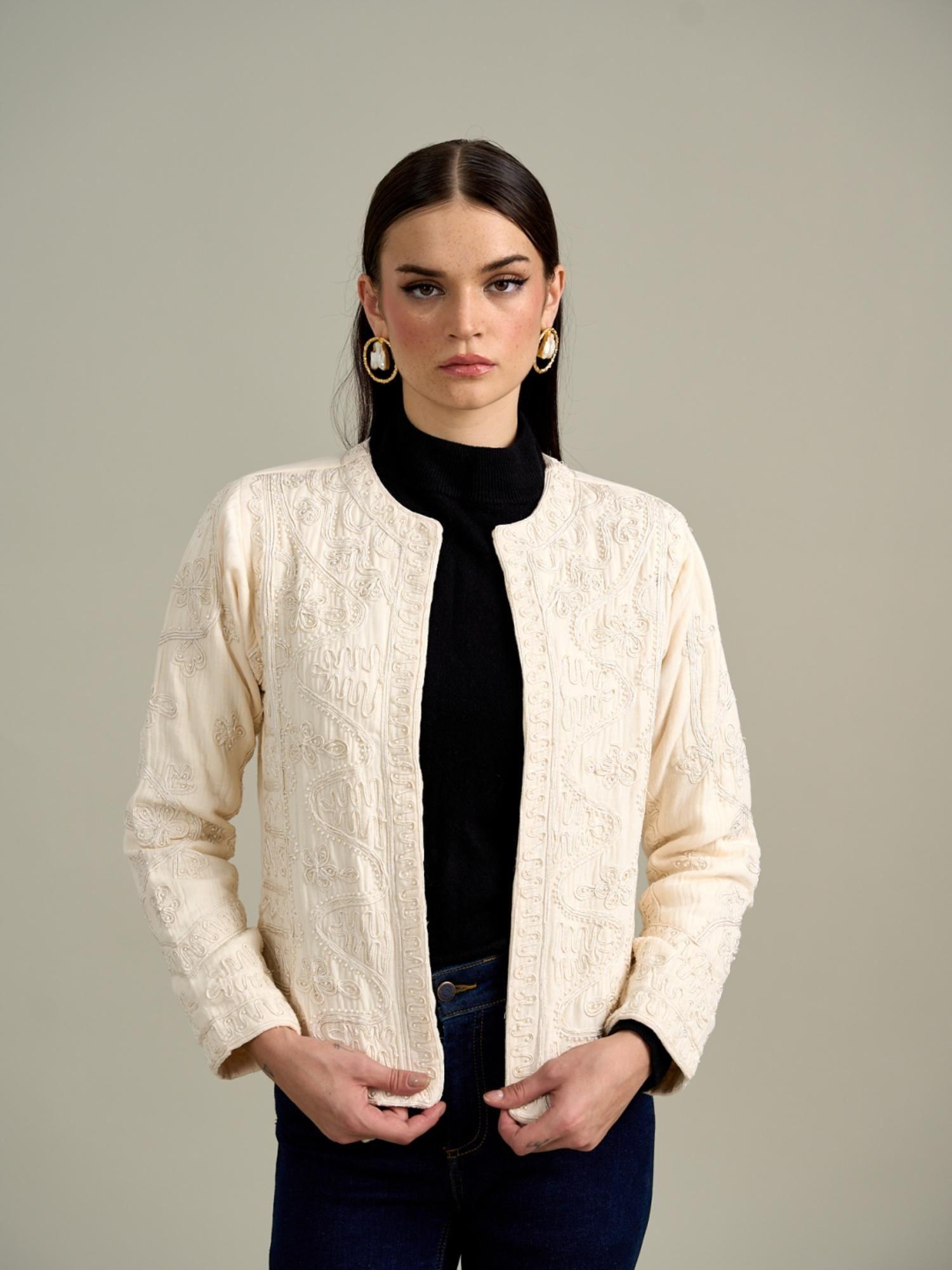 cream embroidered jacket