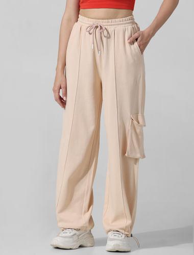 cream high rise cargo pants