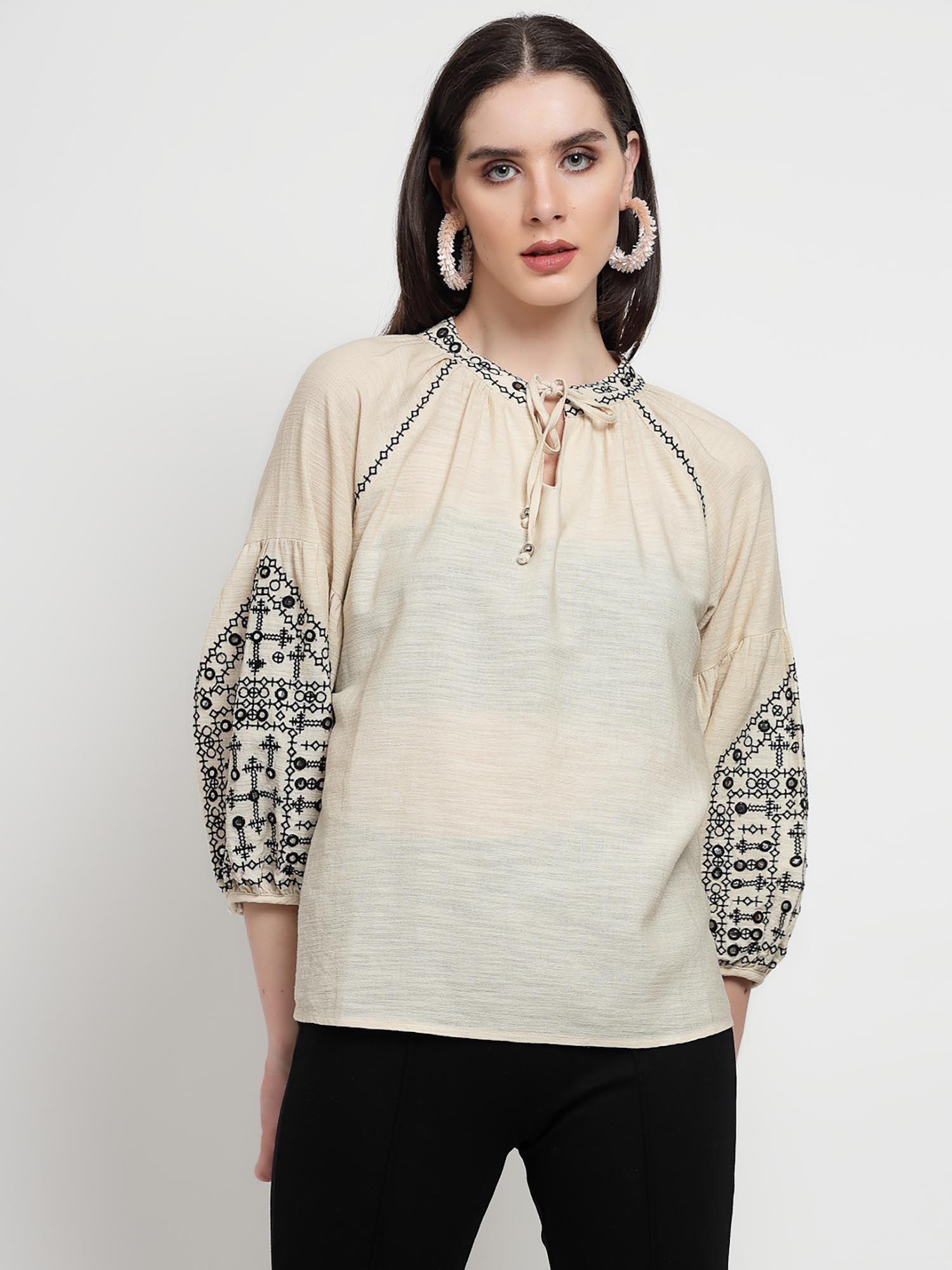 cream linen tunic