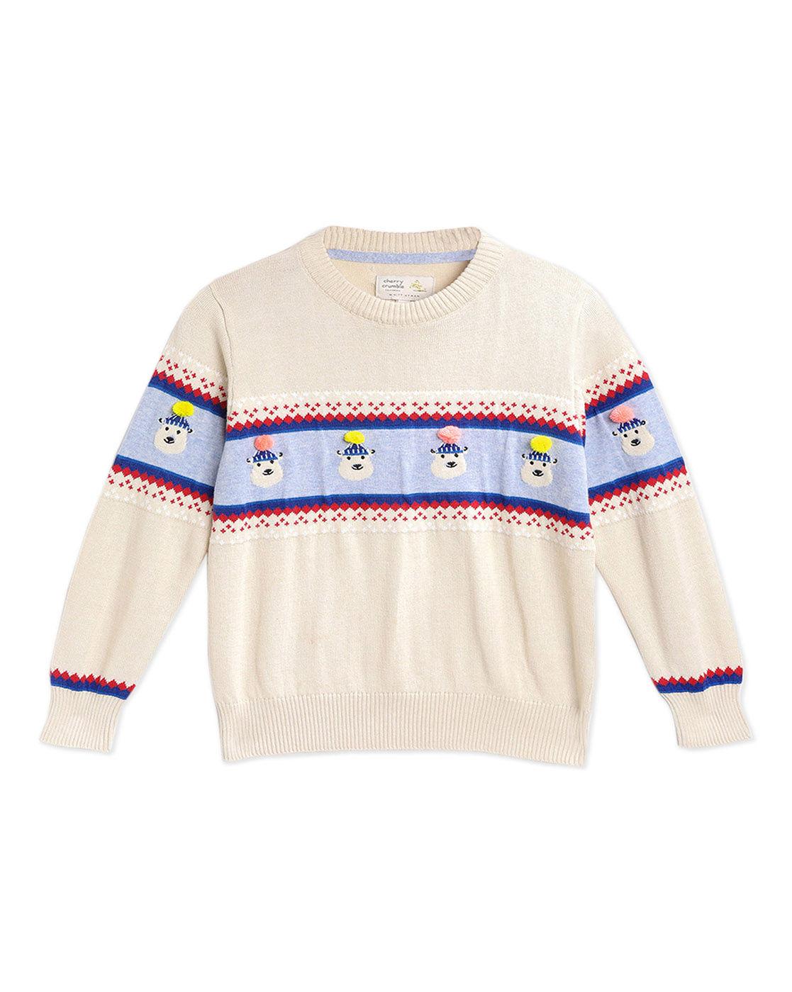 cream printed sweater