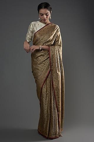 cream pure katan silk handloom saree