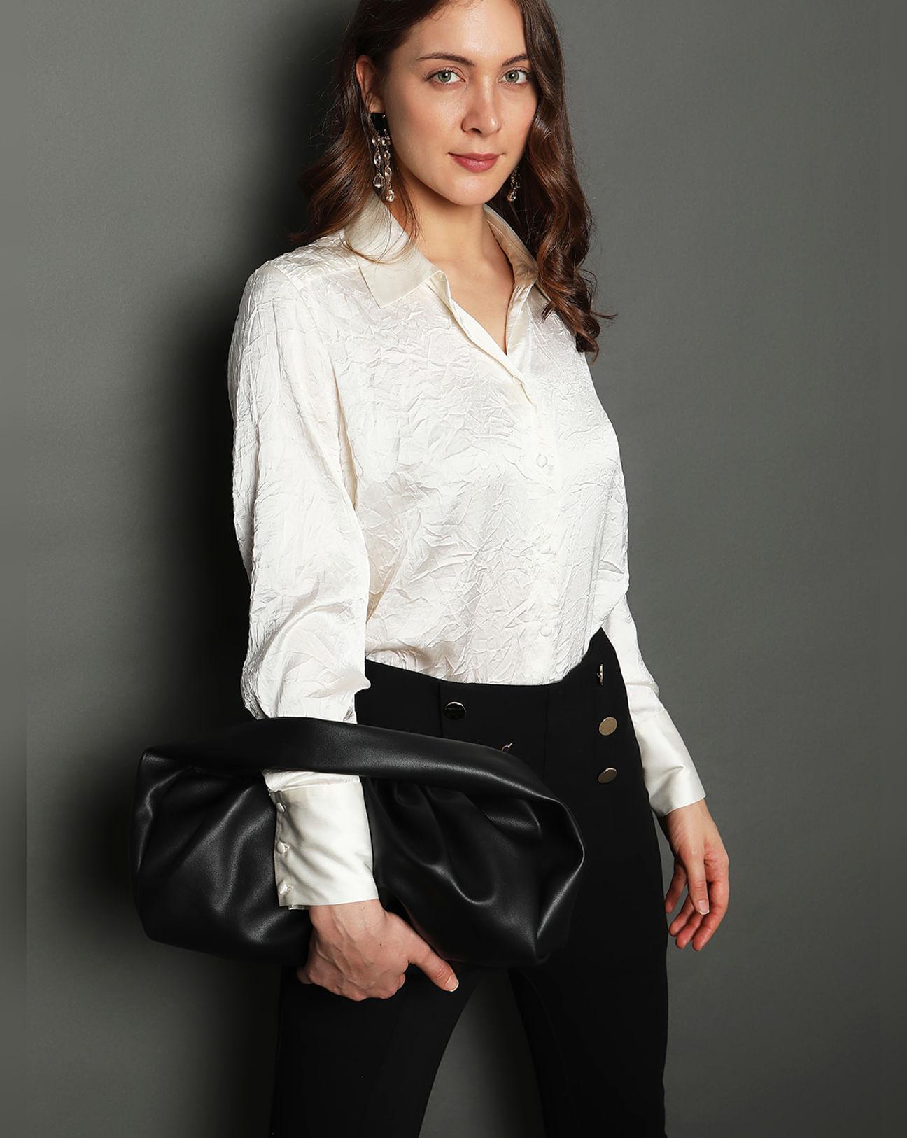 cream satin shirt