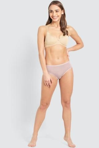 cream solid women regular fit bra