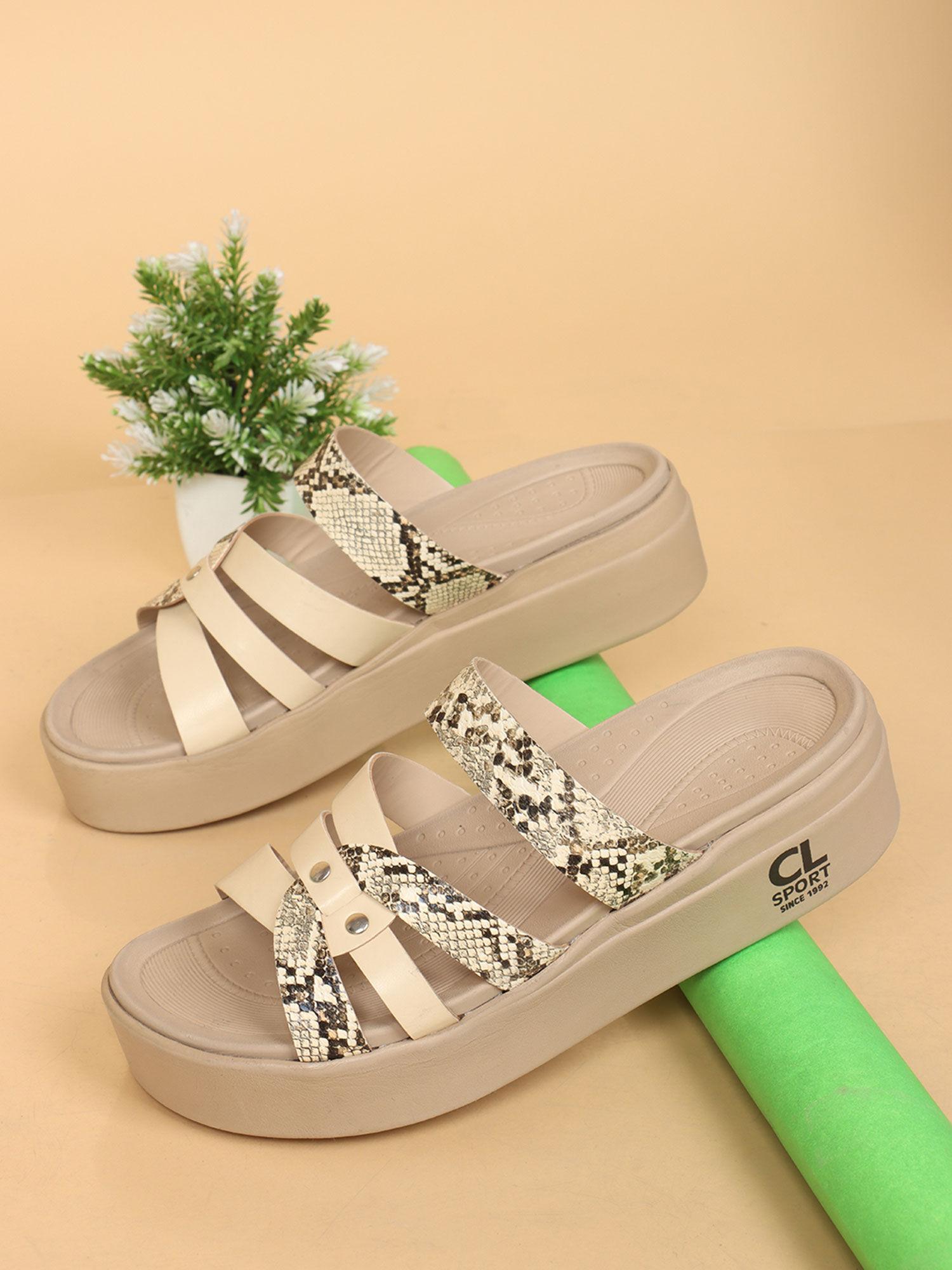 cream stylish sandals