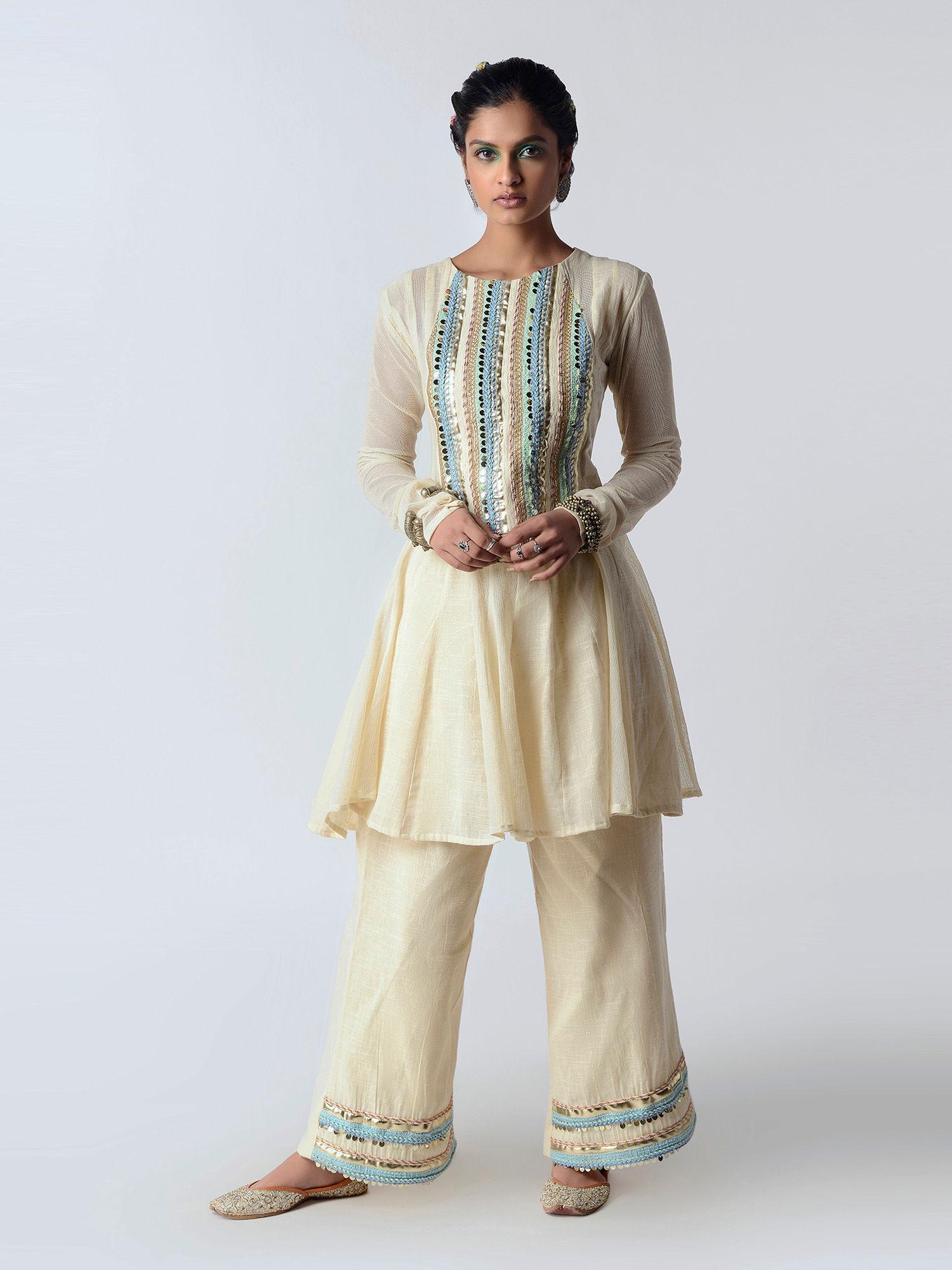 cream summer breeze kurta set - customisable